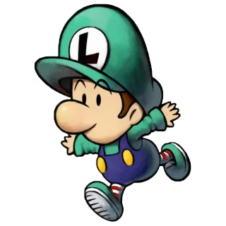👶 Baby Luigi Луиджи, Малыш, Nintendo, Марио, Мультфильм, Видеоигра telegram sticker