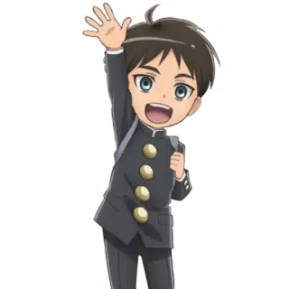 👋 Eren Yeager Attack on Titan Anime, Charakter, Eren Jäger, Attack on Titan, Gruß whatsapp sticker