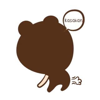 😝 Rasakan niedźwiedź, kreskówka, zwierzę, słodki, brązowy, sztuka telegram sticker