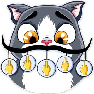 🖕 Katze, Stinkefinger, beleidigend, Aufkleber, Geste, Cartoon, Humor telegram sticker