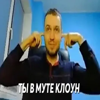 😜 ТЫ В МУТЕ КЛОУН whatsapp sticker