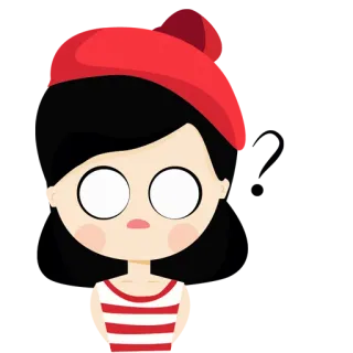 🙋 만화, 일러스트, 소녀, 귀여운, 여자, 빨간 모자 telegram sticker