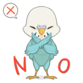 😕 NO птица, нет, отрицание, отказ telegram sticker