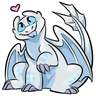 ❤ dragon, mignon, dessin animé, furie éclair telegram sticker