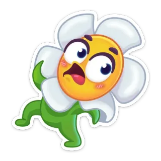 😨 fleur, emoji, dessin animé, autocollant telegram sticker