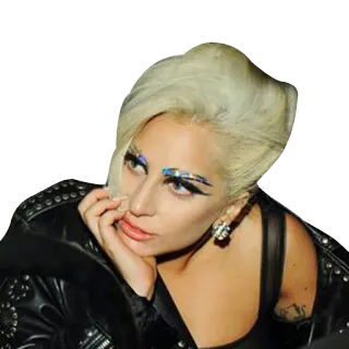 😏 Lady Gaga Lady Gaga, cantante, celebridad, estrella pop, rubia, retrato telegram sticker