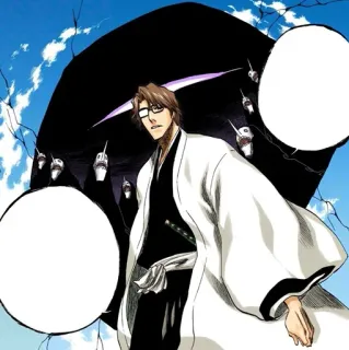 🧬 Sosuke Aizen Bleach 애니메이션, 만화, 아이젠, 악당, 검 telegram sticker