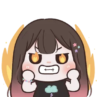 🌈 zły, anime, kreskówka, chibi, emocje telegram sticker