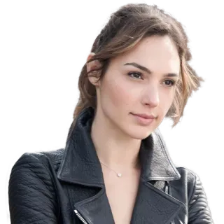 😐 Gal Gadot actriz, mujer, celebridad, retrato, chaqueta de cuero telegram sticker