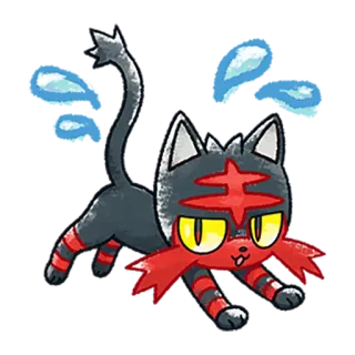 😅 Litten Pokemon Litten, Pokémon, gatto, fuoco, anime, gioco telegram sticker