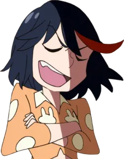 😅 Ryuko Matoi Kill la Kill Anime, Cartone animato, Sorriso, Ragazza, Kill la Kill, Ryuko Matoi whatsapp sticker