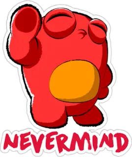 😒 NEVERMIND Cartone animato, Rosso, Nevermind, Carino, Adesivo telegram sticker