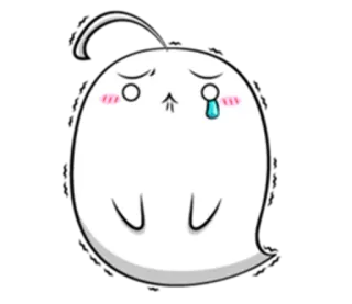 😢 verdrietig, huilen, spook, emoji, kawaii, schattig telegram sticker