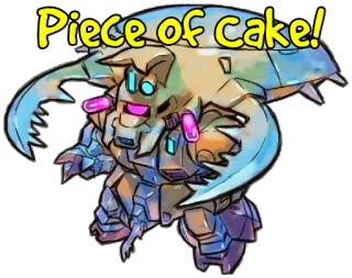 👌 Piece of Cake! Roboter, Cartoon, einfach, Kuchen telegram sticker