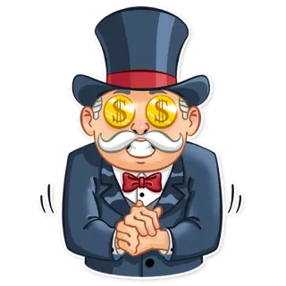 🤑 Geld, reich, Monopoly, Dollar, Reichtum, Kapitalist telegram sticker