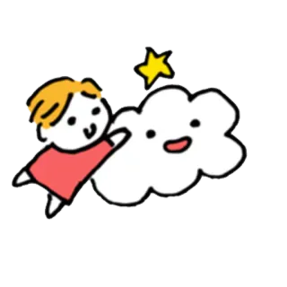🏃 dibujos animados, nube, estrella, lindo, dibujo, pegatina whatsapp sticker