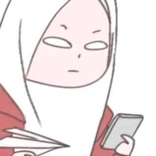 💬 Anime, Aeroplanini di carta, Smartphone, Cartone animato, Ragazza, Illustrazione, Meme whatsapp sticker