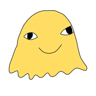 🙂 Blob, Amarelo, Personagem, Desenho animado, Olhos, Sorriso whatsapp sticker