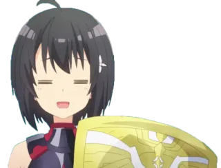 😐 Maple Bofuri: I Don't Want to Get Hurt, so I'll Max Out My Defense. 动漫, 女孩, 盾, 盔甲, 游戏, 可爱, 防御 telegram sticker
