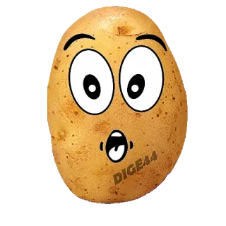 😲 DIGE44 kentang, kartun, lucu, mata, makanan, imut, stiker telegram sticker