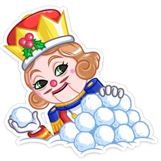 ❄️ นัทแครกเกอร์, ลูกบอลหิมะ, คริสต์มาส, พระราชา, ทหารของเล่น, สติกเกอร์, ฤดูหนาว whatsapp sticker