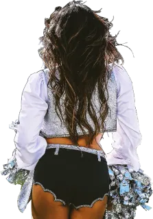 🎉 Cheerleader, Donna, Sport, Fan, Uniforme, Squadra, Vista posteriore telegram sticker