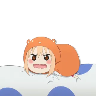 😆 Umaru Doma Himouto! Umaru-chan anime, cartoon, angry, funny, hoodie telegram sticker