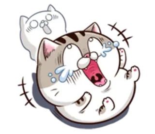 👻 Katze, weinen, traurig, emotional, Aufkleber, Cartoon, Kätzchen whatsapp sticker