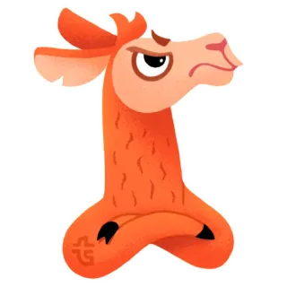 😒 llama, binatang, lucu, kartun, stiker, imut, pemarah telegram sticker