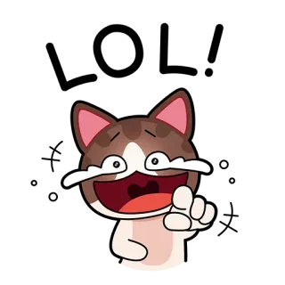 😁 cat, pointing, cartoon, sticker, animal telegram sticker