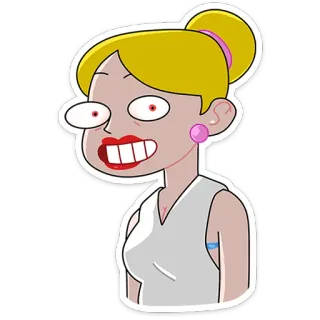 ⭐ hoạt hình, phụ nữ, tóc vàng, nhãn dán, nữ, hình minh họa telegram sticker