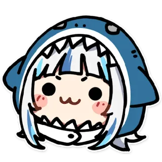 😏 Gawr Gura vtuber, shark, anime, cute, gawr telegram sticker