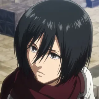 🗡 Mikasa Ackerman Attack on Titan anime, manga, character, girl, mikasa ackerman, attack on titan telegram sticker
