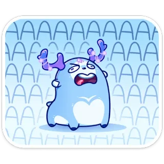 😲 AAAAAAAAAAAA deer, cartoon, animal, cute, horror whatsapp sticker