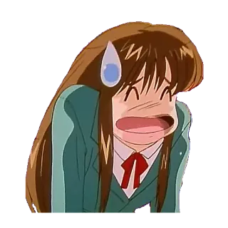 😓 anime, girl, sweat drop, cartoon, expression telegram sticker