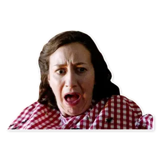 😨 scared, shocked, woman, expression, face telegram sticker