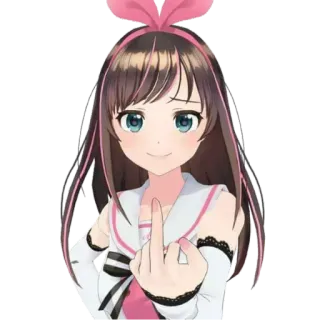 🖕 garota anime, dedo do meio, rude, ofensivo, desenho animado, arte digital whatsapp sticker
