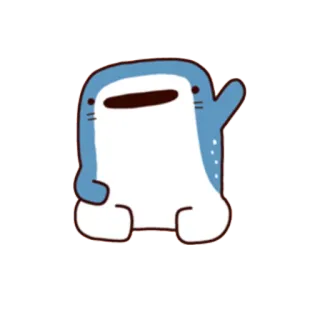 🙋 cute, blue, animal, cartoon, blob telegram sticker