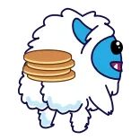 🕺 Schaf, Pfannkuchen, Essen, süß, Cartoon, Tier telegram sticker