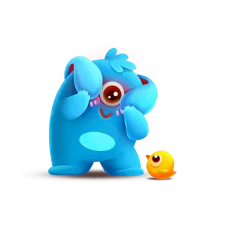 ❤️ carino, mostro, blu, cartone animato, personaggio, bizzarro, adorabile telegram sticker