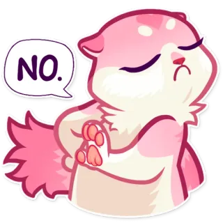 🙅 NO. gato, no, animal, pegatina, rosa, desaprobación, enojado telegram sticker