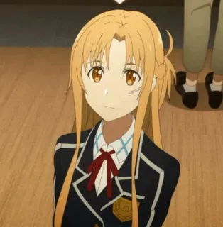 💞 Asuna Yuuki Sword Art Online anime, character, sword art online, asuna, school uniform, female whatsapp sticker