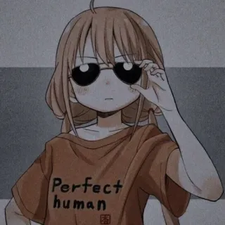 ❤️ Perfect human Аниме, Девушка, Солнцезащитные очки, Идеальный человек, Мультфильм, Манга telegram sticker