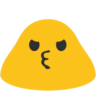 🙎 Emoji, Żółty, Twarz, Pocałunek, Słodki, Wyraz, Blob telegram sticker