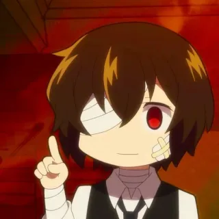 ☕️ Osamu Dazai Bungou Stray Dogs Аниме, Манга, Осаму Дазай, Bungo Stray Dogs, Чиби, Стикер telegram sticker