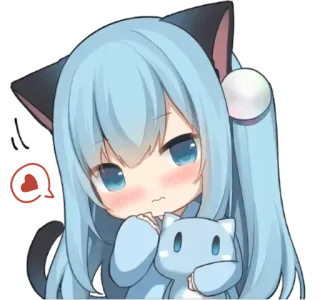 🤔 อนิเมะ, สาวแมว, คาวาอิ, น่ารัก, มังงะ, สติกเกอร์ telegram sticker