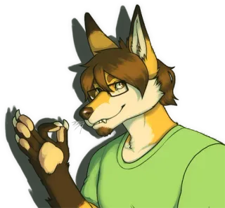 👌 Фурри, Антропоморфный, Собака, Самодовольный, ОК жест telegram sticker