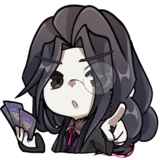 🃏 การ์ตูน, แว่นตาข้างเดียว, ไพ่, อนิเมะ telegram sticker
