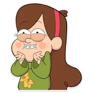 😛 Mabel Pines Gravity Falls Mabel Pines, Gravity Falls, desenho animado, personagem, fofo, adesivo whatsapp sticker