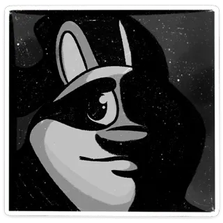 😅 животное, мультфильм, оттенки серого, персонаж, пушистый telegram sticker
